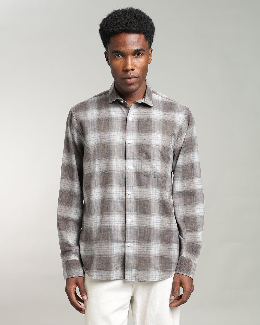 CLASSIC BROWN PLAID SHIRT