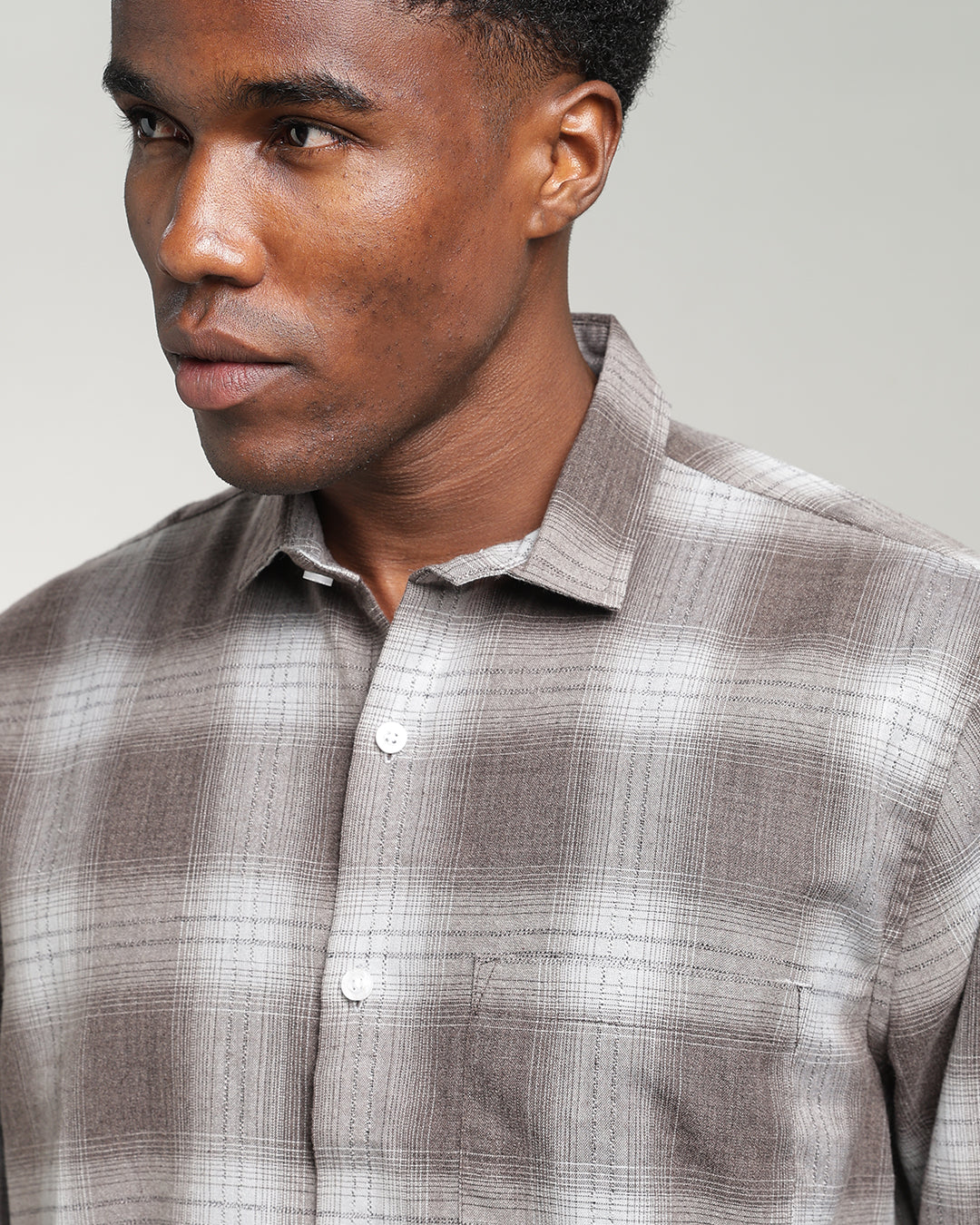 CLASSIC BROWN PLAID SHIRT