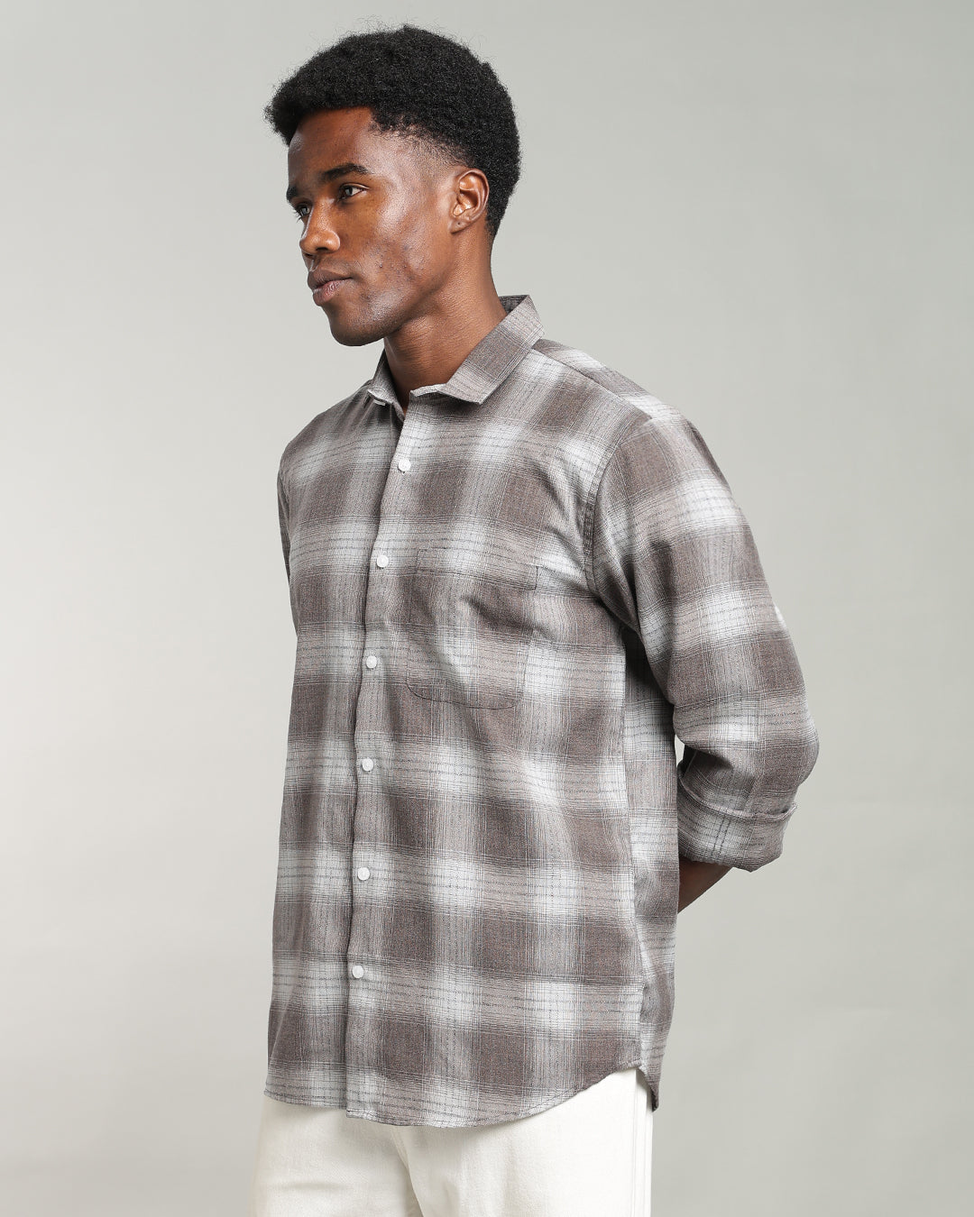 CLASSIC BROWN PLAID SHIRT