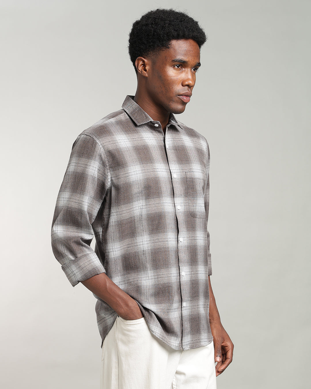 CLASSIC BROWN PLAID SHIRT