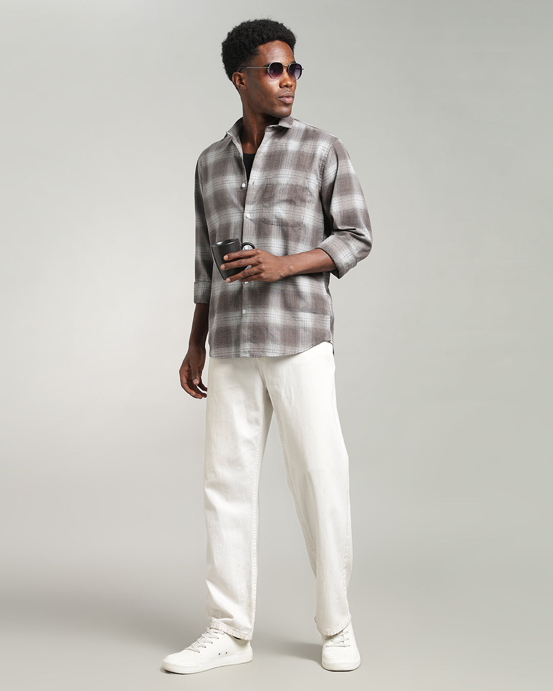 CLASSIC BROWN PLAID SHIRT