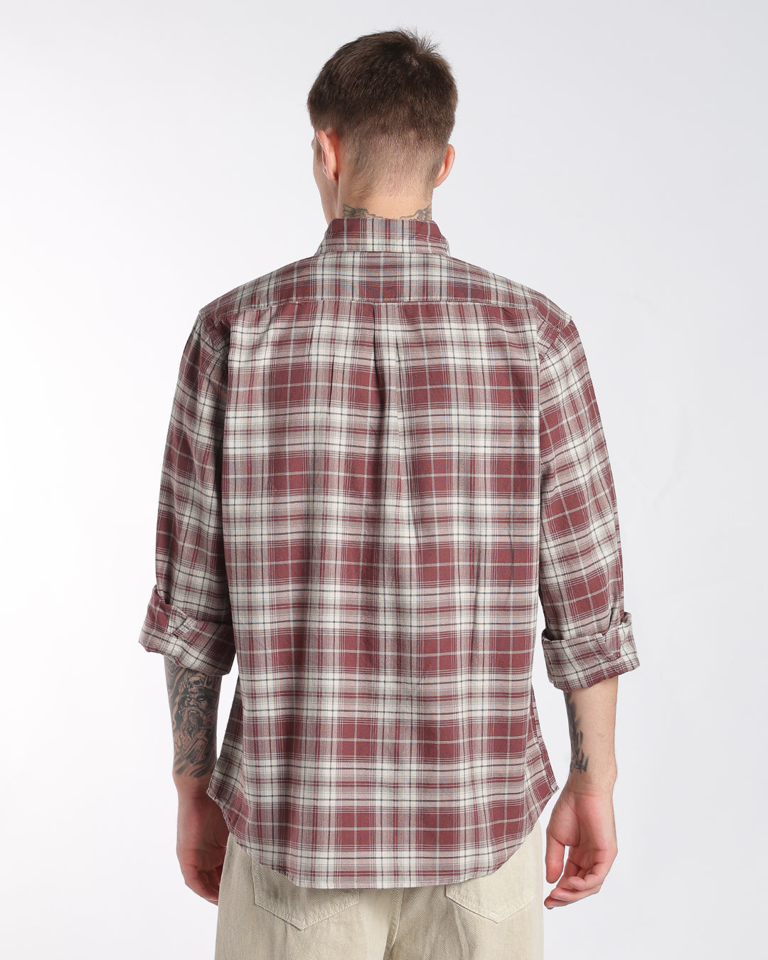 Maroon Heritage Check Regular Fit Shirt