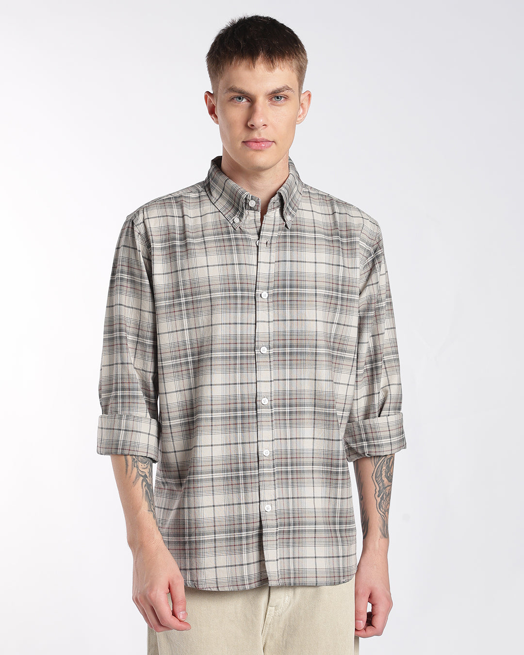 Classic Grey Heritage Check Regular Fit Shirt