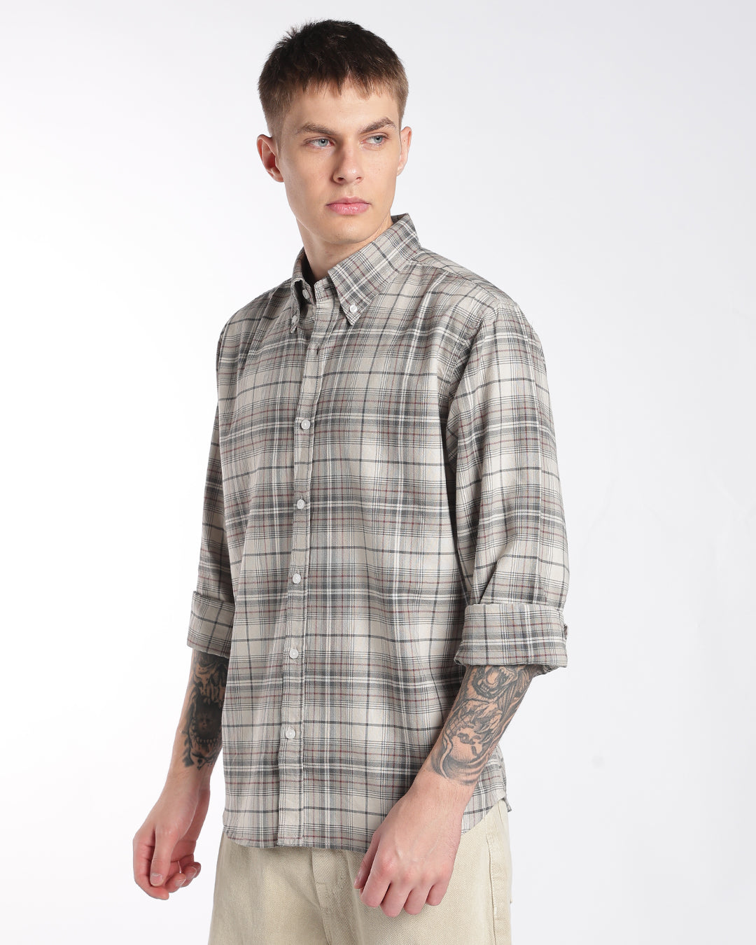 Classic Grey Heritage Check Regular Fit Shirt
