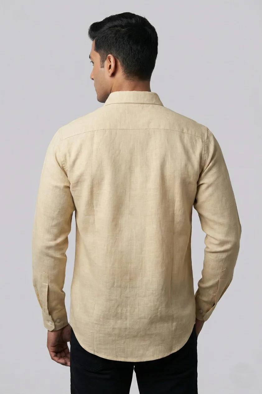 Beige Cotton Linen Shirt