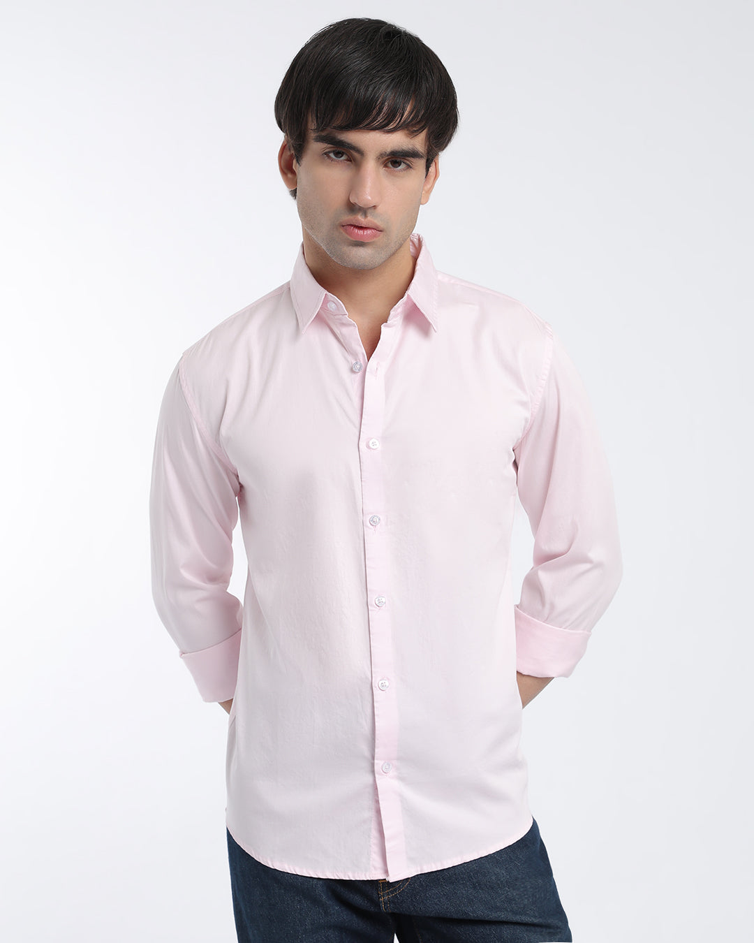 Pink Cotton Satin Shirt