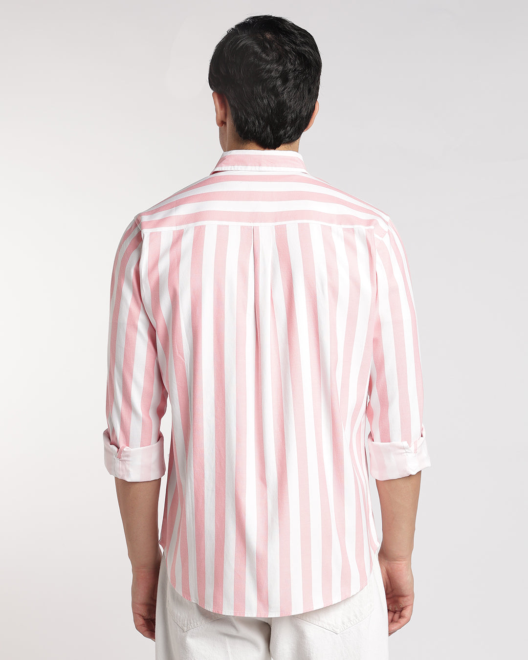 Classic Pink & White Vertical Stripe Shirt