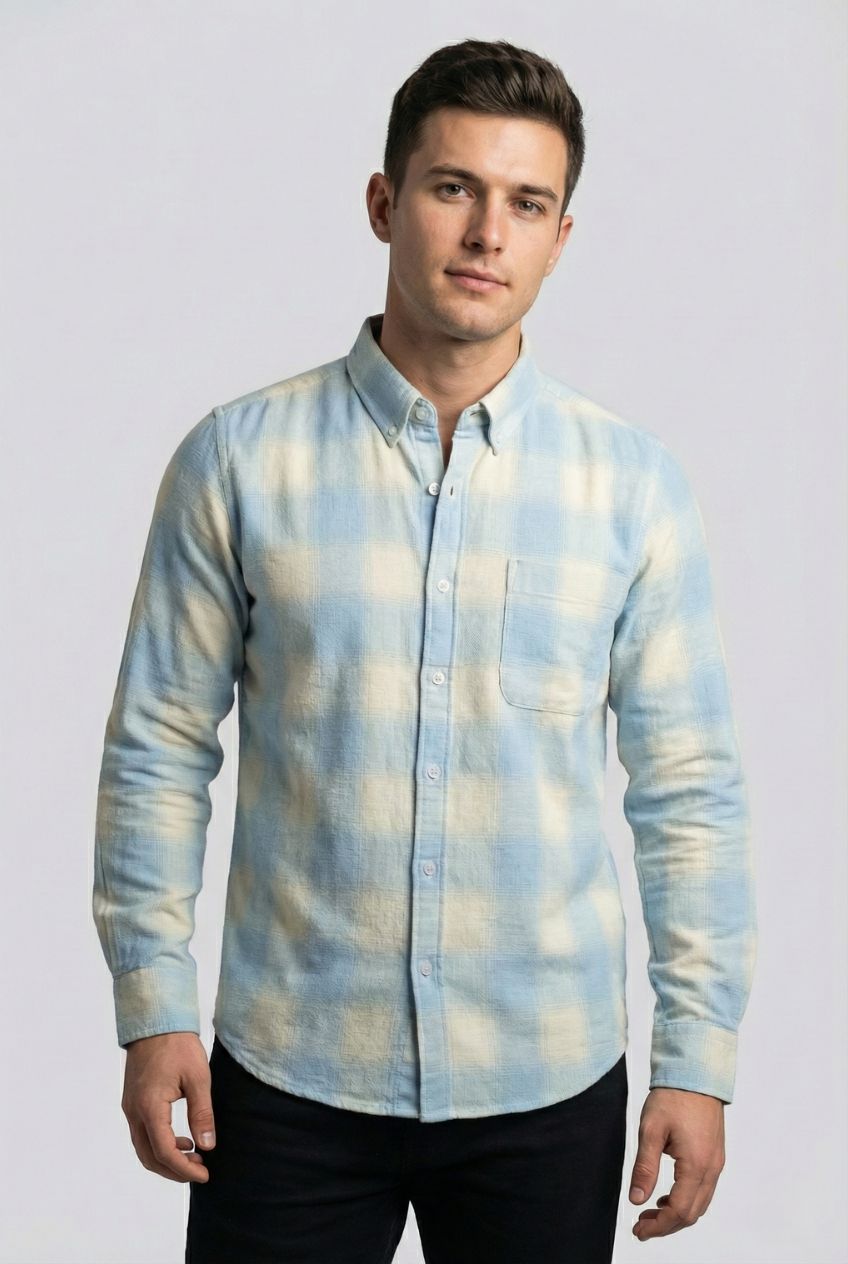 Sky Blue Checks Shirt