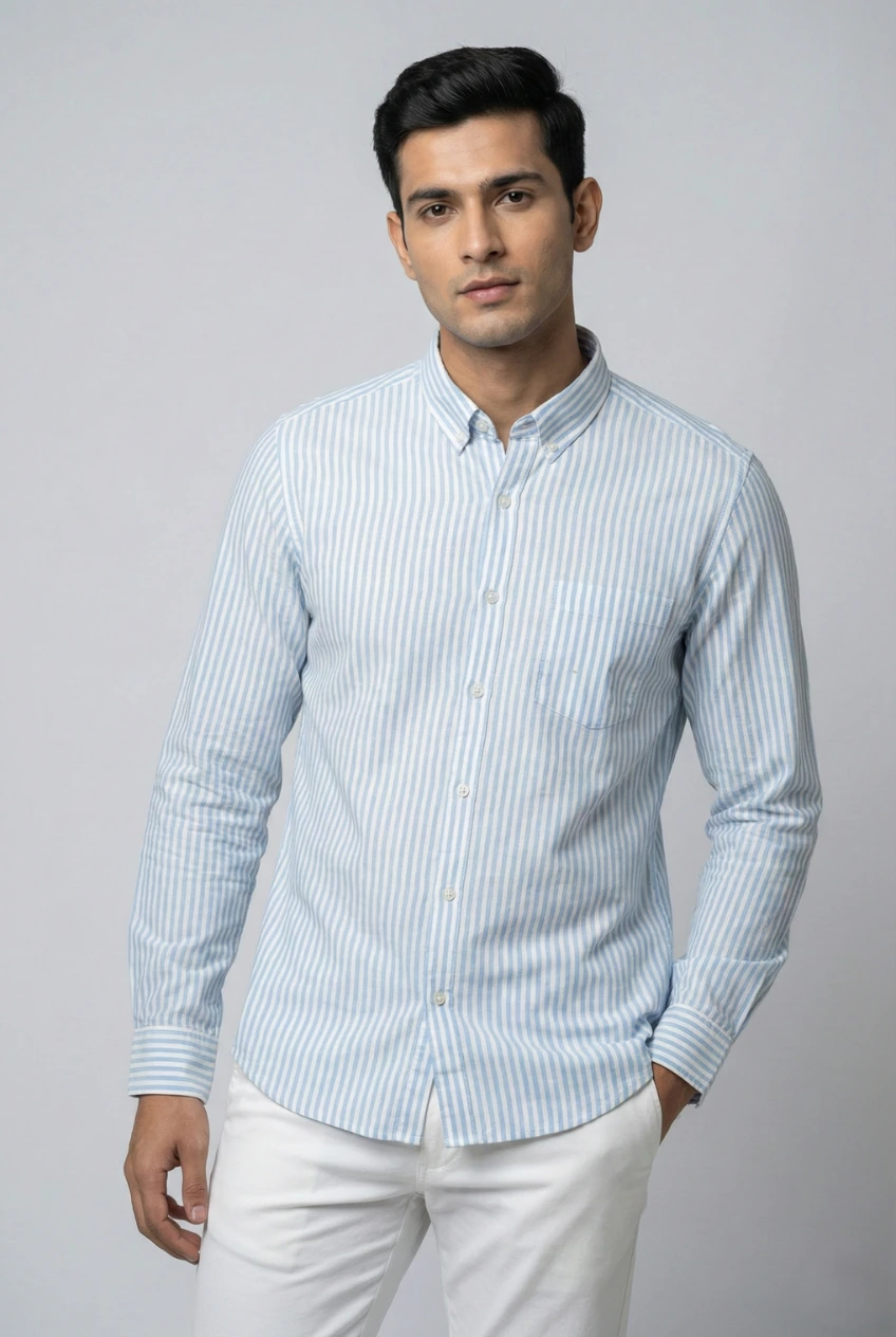 Sky blue Oxford Stripe Shirt